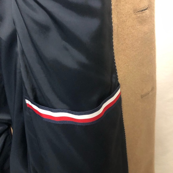 NWT Tommy Hilfiger Mens Dress coat Camel 46 REG Wool Coat - Picture 6 of 14